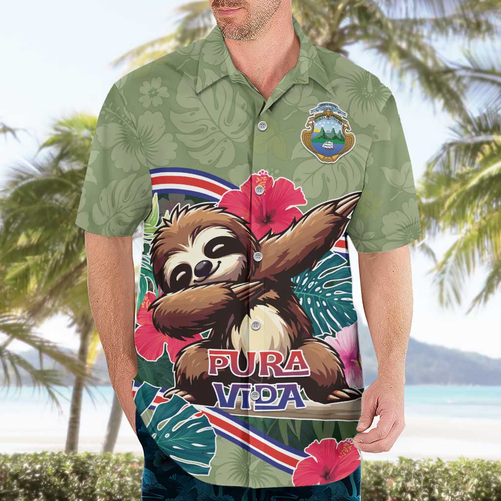 Costa Rica Hawaiian Shirt Pura Vida Dabbing Sloth