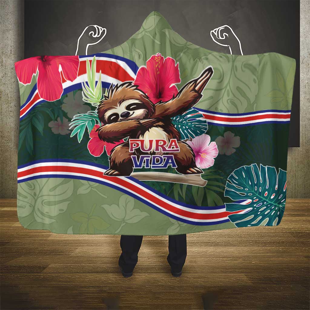 Costa Rica Hooded Blanket Pura Vida Dabbing Sloth