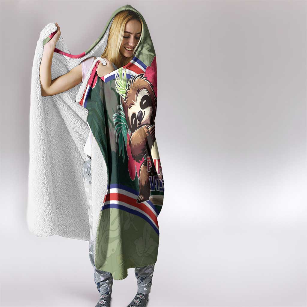 Costa Rica Hooded Blanket Pura Vida Dabbing Sloth