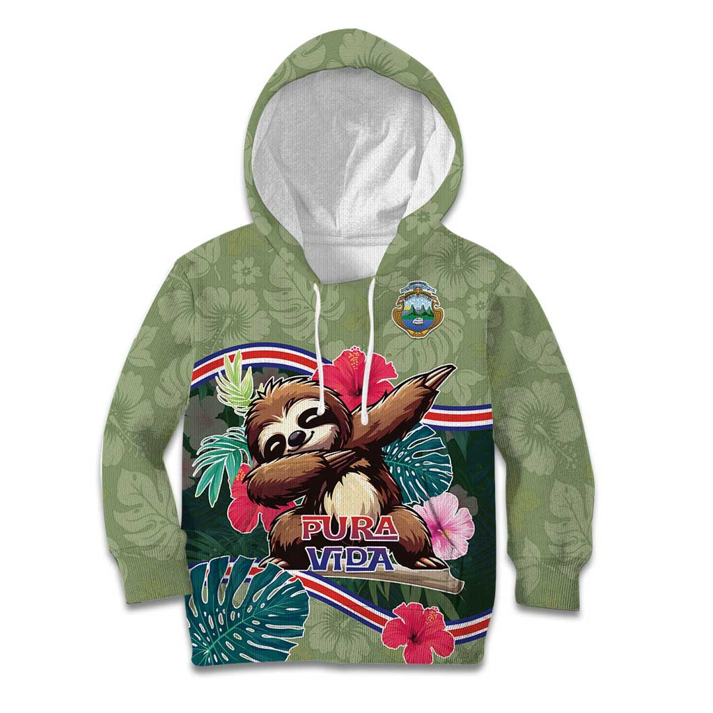 Costa Rica Kid Hoodie Pura Vida Dabbing Sloth