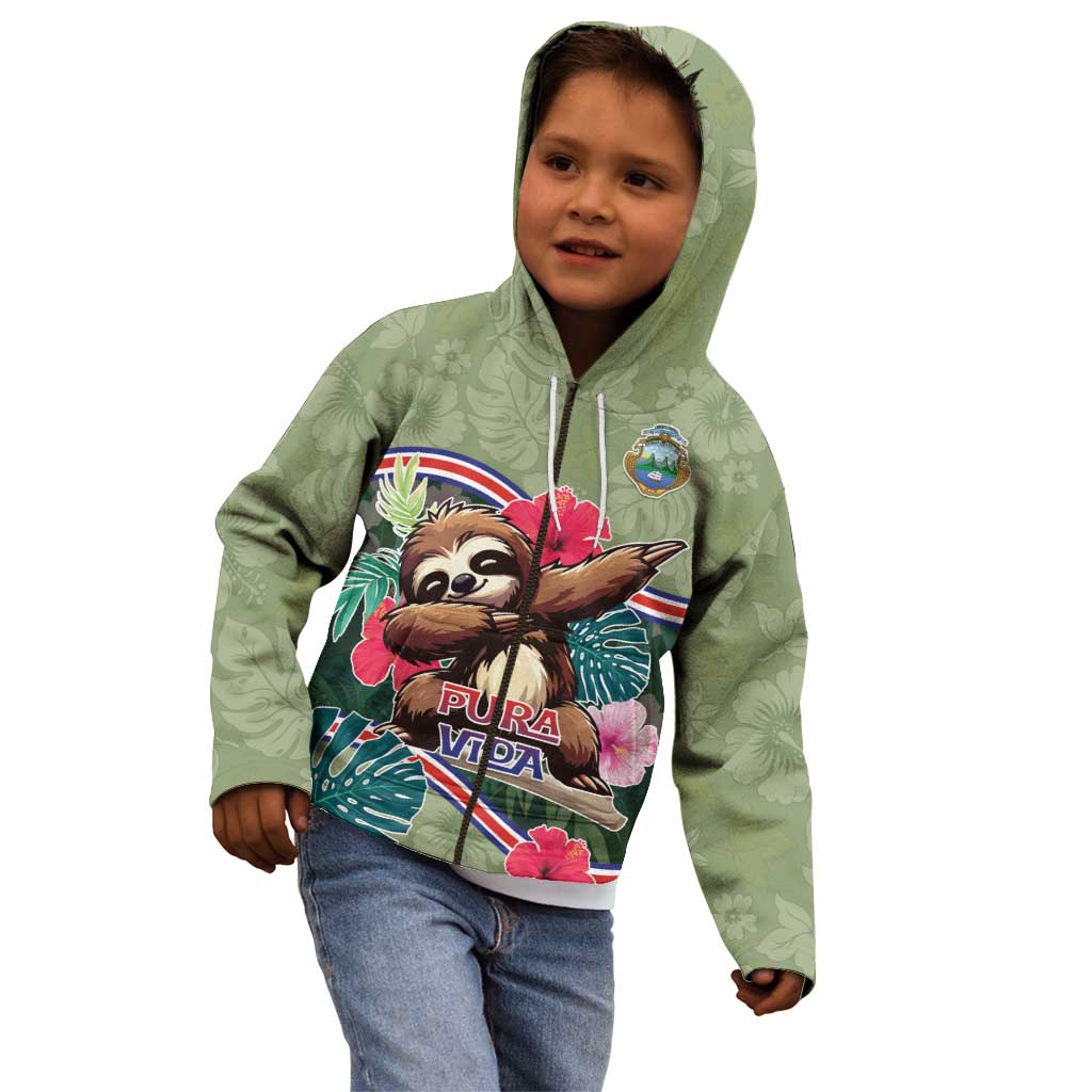Costa Rica Kid Hoodie Pura Vida Dabbing Sloth