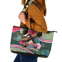 Costa Rica Leather Tote Bag Pura Vida Dabbing Sloth