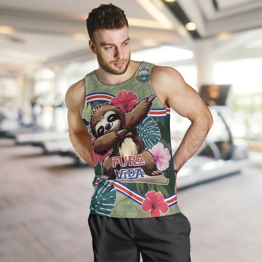 Costa Rica Men Tank Top Pura Vida Dabbing Sloth