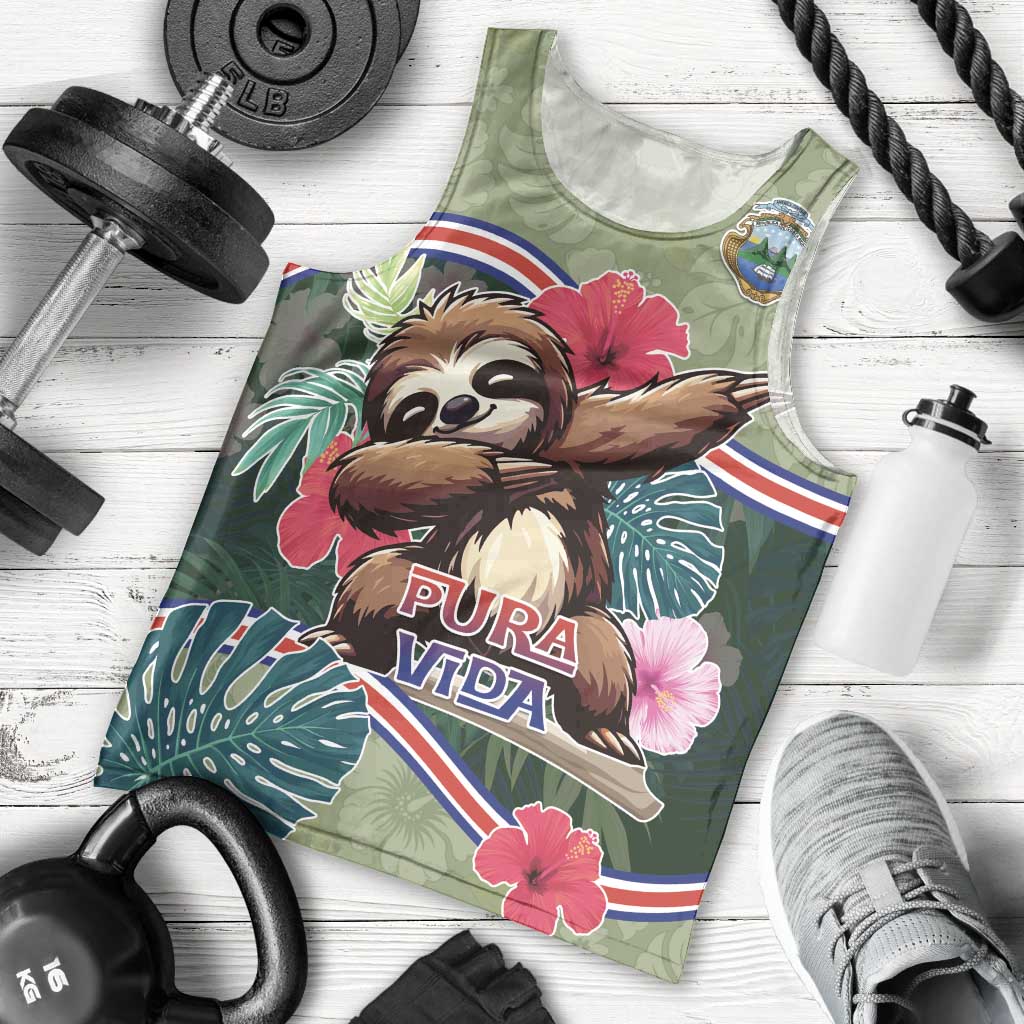 Costa Rica Men Tank Top Pura Vida Dabbing Sloth