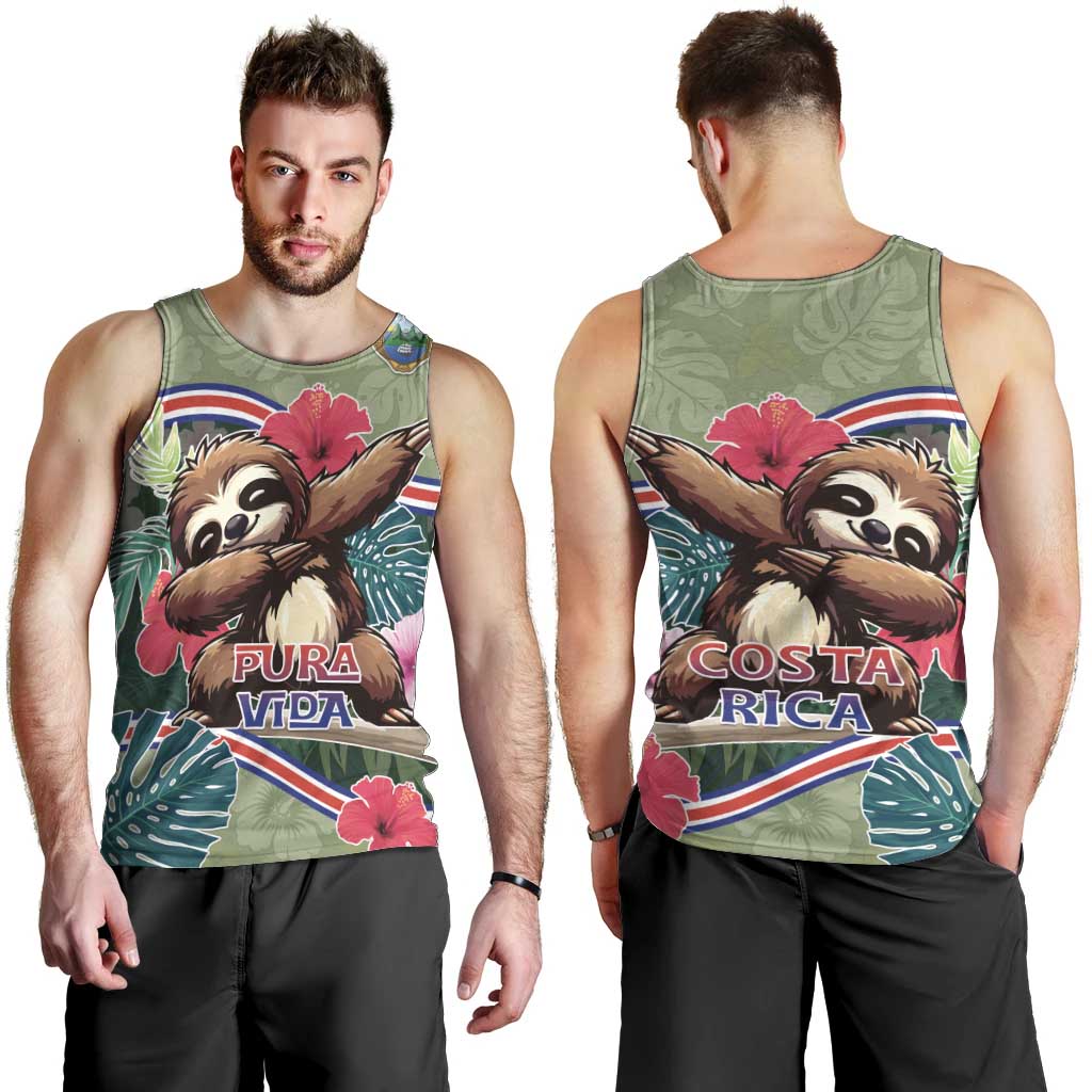 Costa Rica Men Tank Top Pura Vida Dabbing Sloth