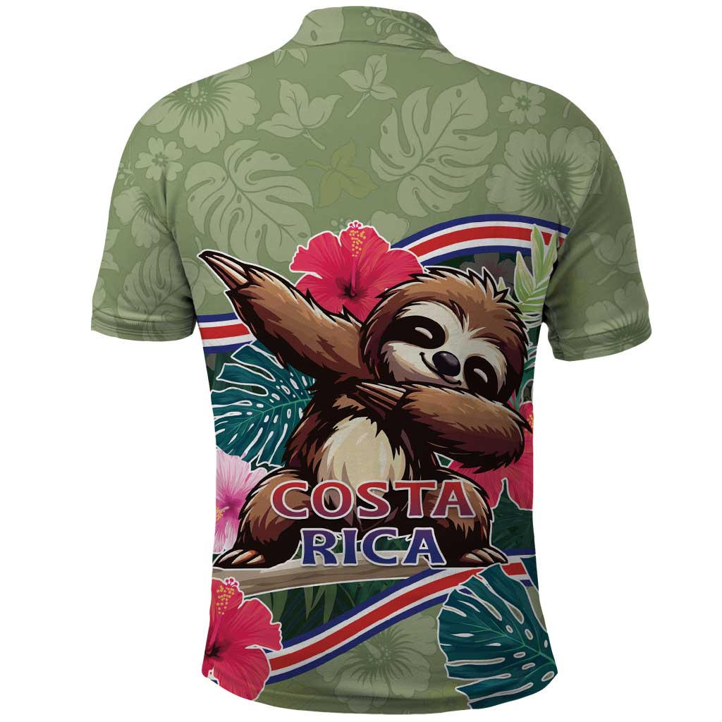 Costa Rica Polo Shirt Pura Vida Dabbing Sloth