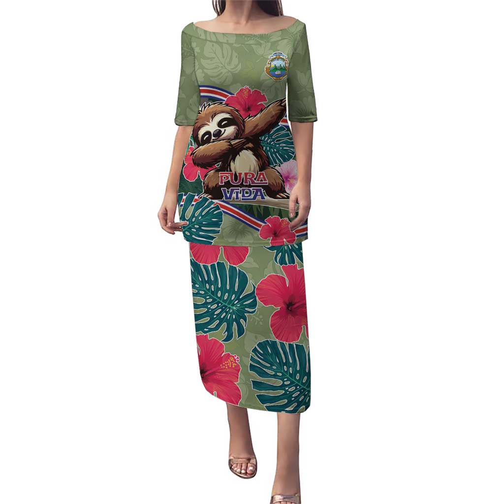 Costa Rica Puletasi Pura Vida Dabbing Sloth