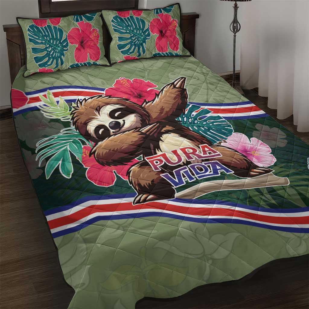Costa Rica Quilt Bed Set Pura Vida Dabbing Sloth