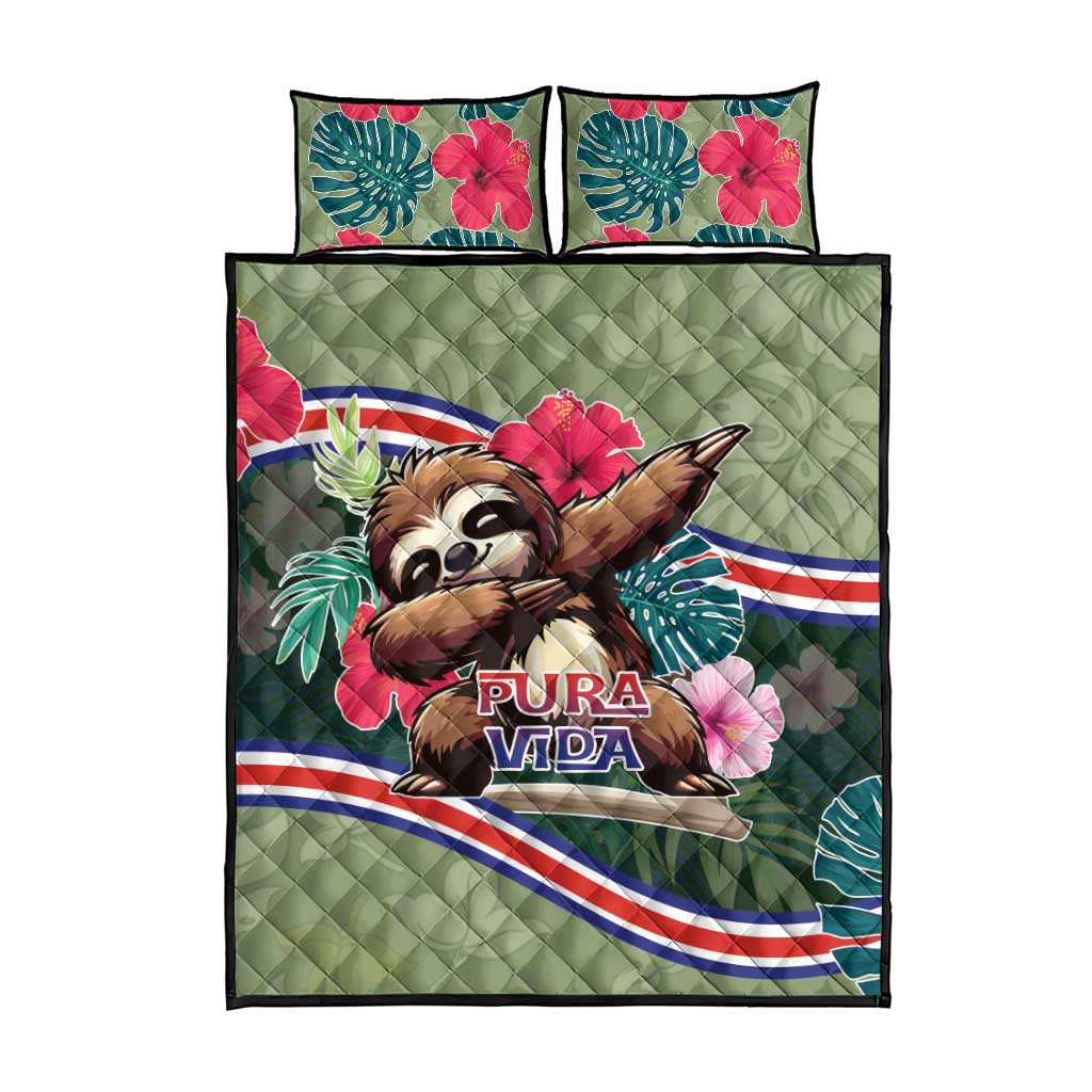 Costa Rica Quilt Bed Set Pura Vida Dabbing Sloth