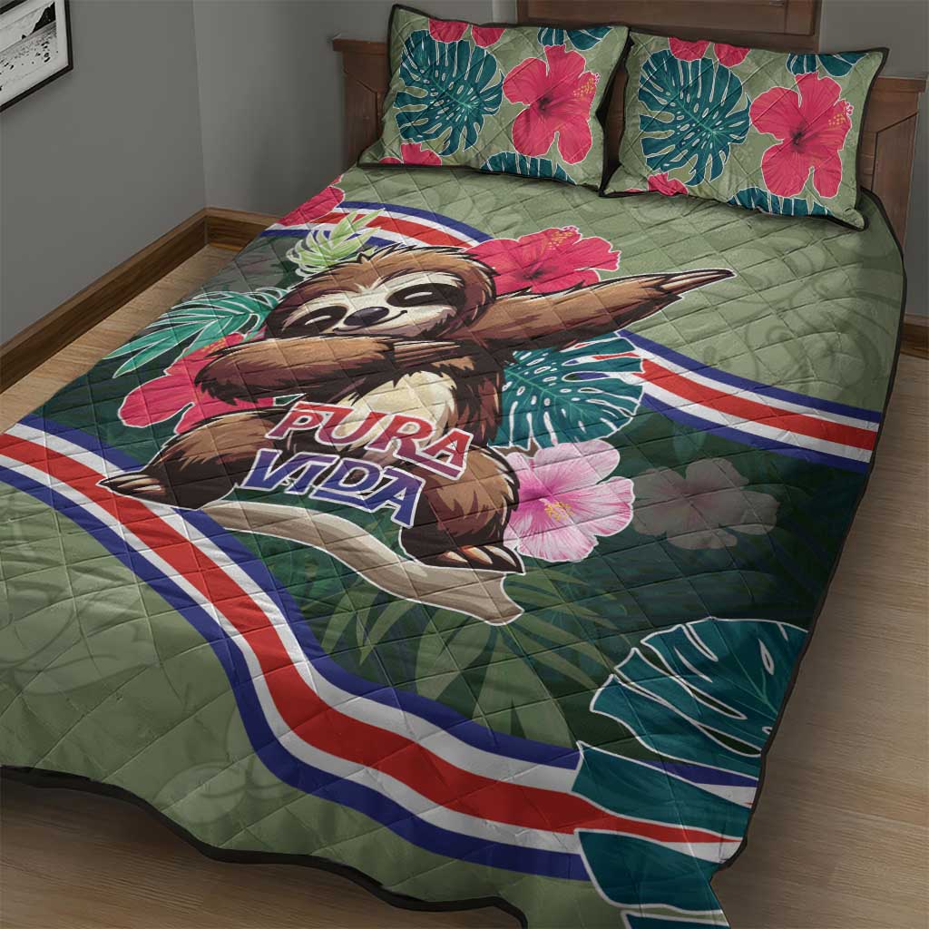 Costa Rica Quilt Bed Set Pura Vida Dabbing Sloth