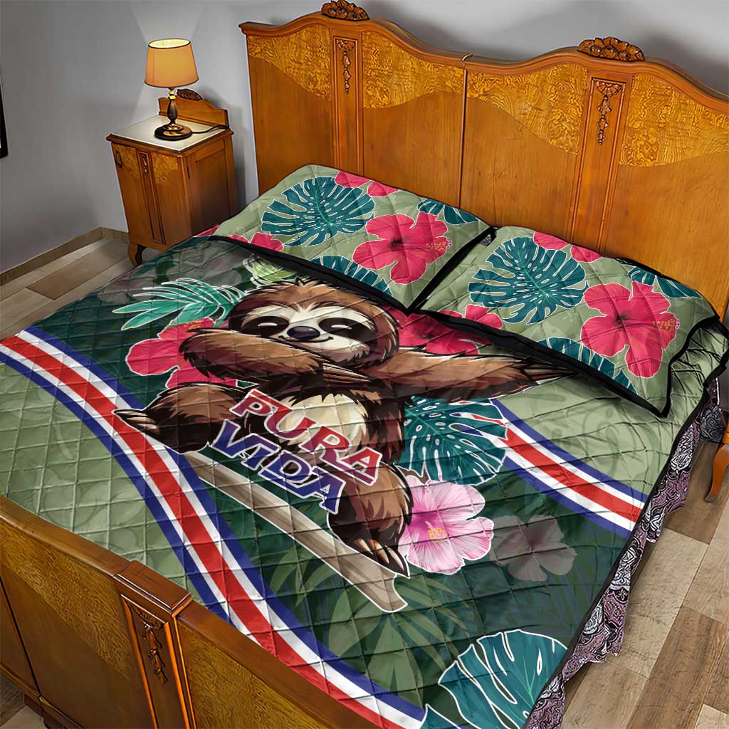 Costa Rica Quilt Bed Set Pura Vida Dabbing Sloth
