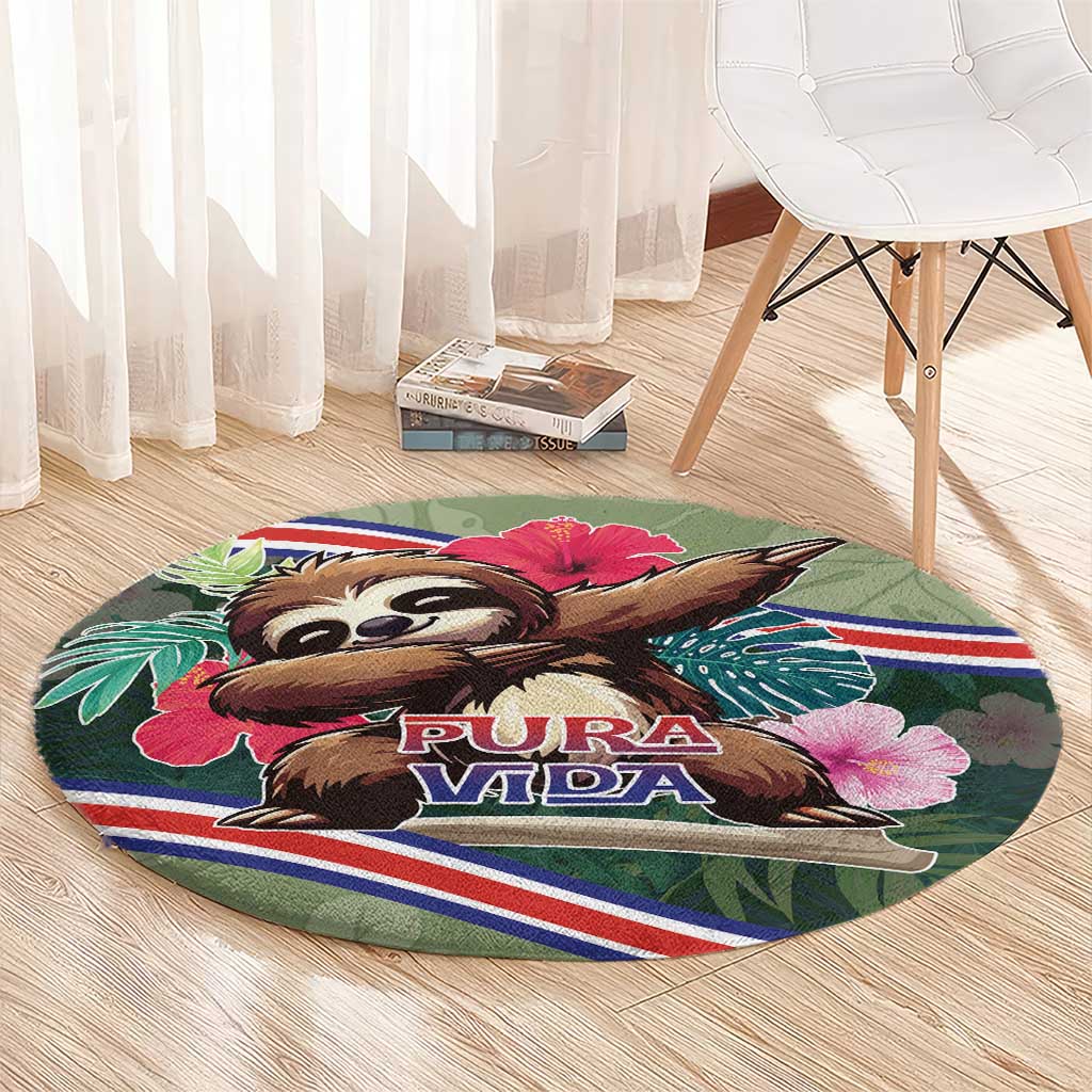 Costa Rica Round Carpet Pura Vida Dabbing Sloth