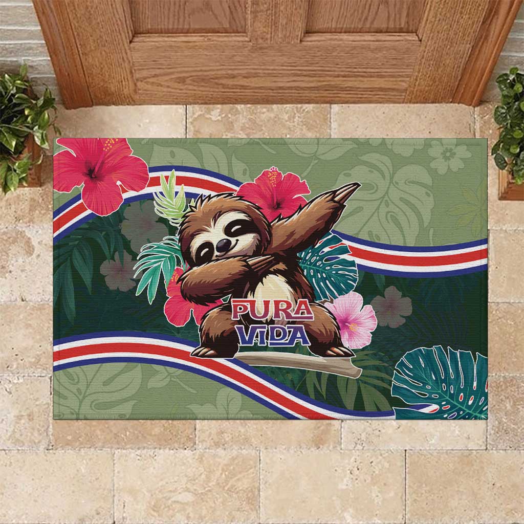 Costa Rica Rubber Doormat Pura Vida Dabbing Sloth