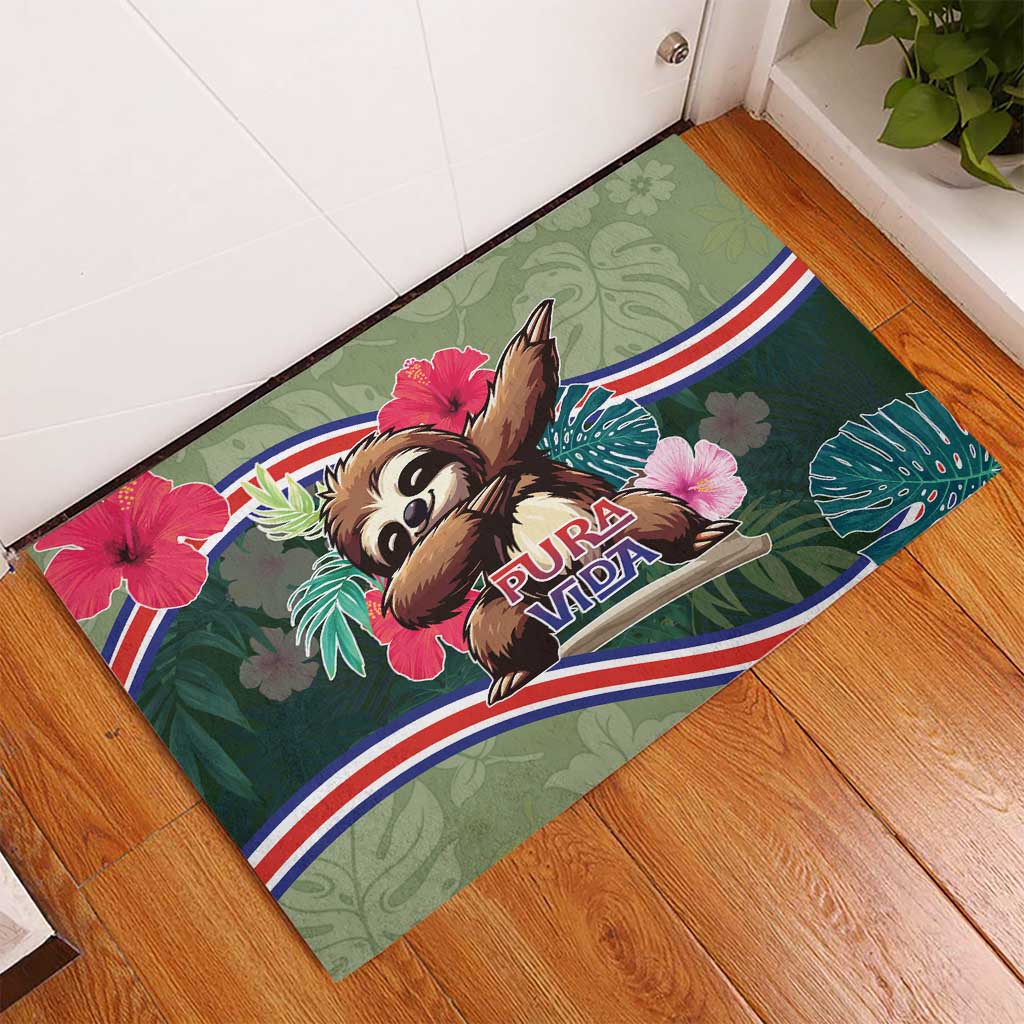 Costa Rica Rubber Doormat Pura Vida Dabbing Sloth