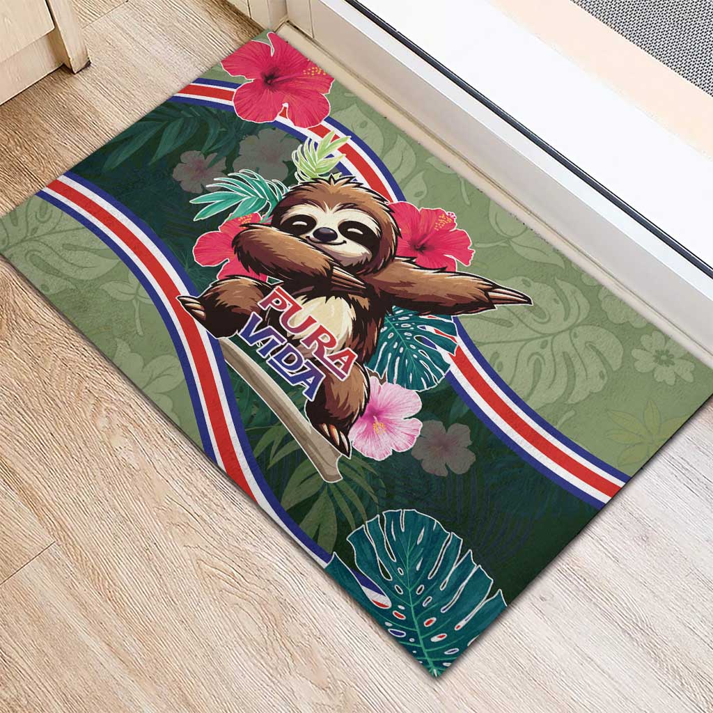 Costa Rica Rubber Doormat Pura Vida Dabbing Sloth