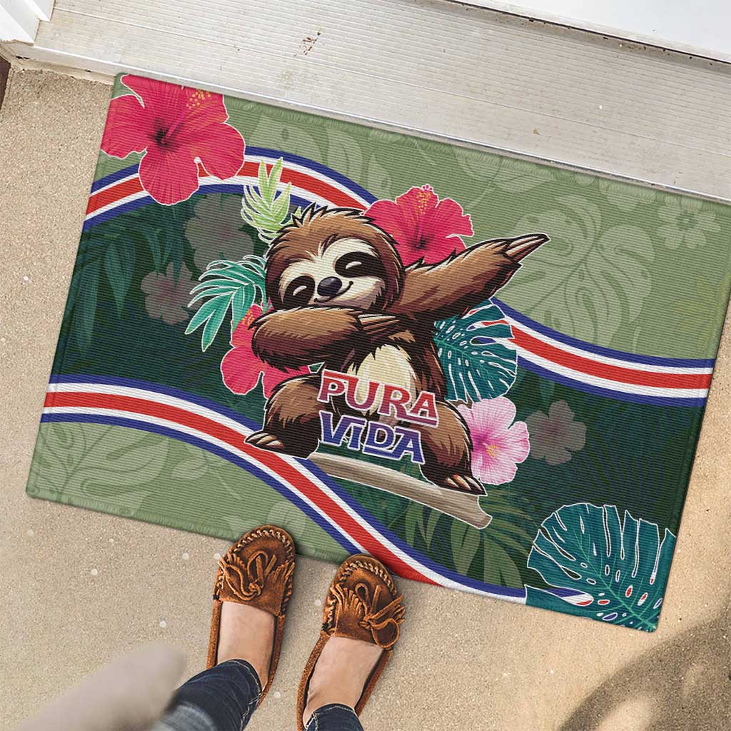 Costa Rica Rubber Doormat Pura Vida Dabbing Sloth