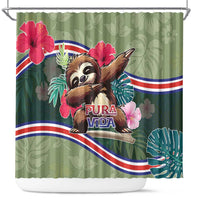 Costa Rica Shower Curtain Pura Vida Dabbing Sloth