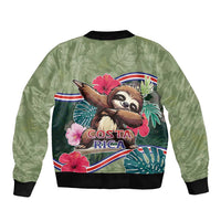 Costa Rica Sleeve Zip Bomber Jacket Pura Vida Dabbing Sloth