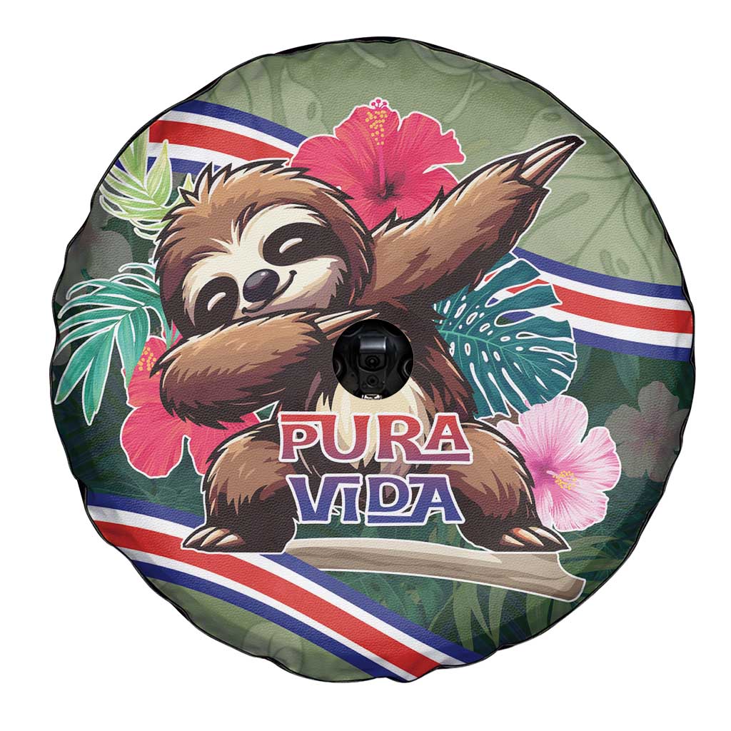 Costa Rica Spare Tire Cover Pura Vida Dabbing Sloth