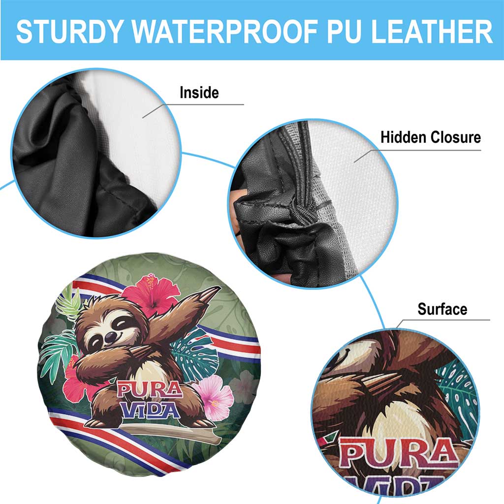 Costa Rica Spare Tire Cover Pura Vida Dabbing Sloth