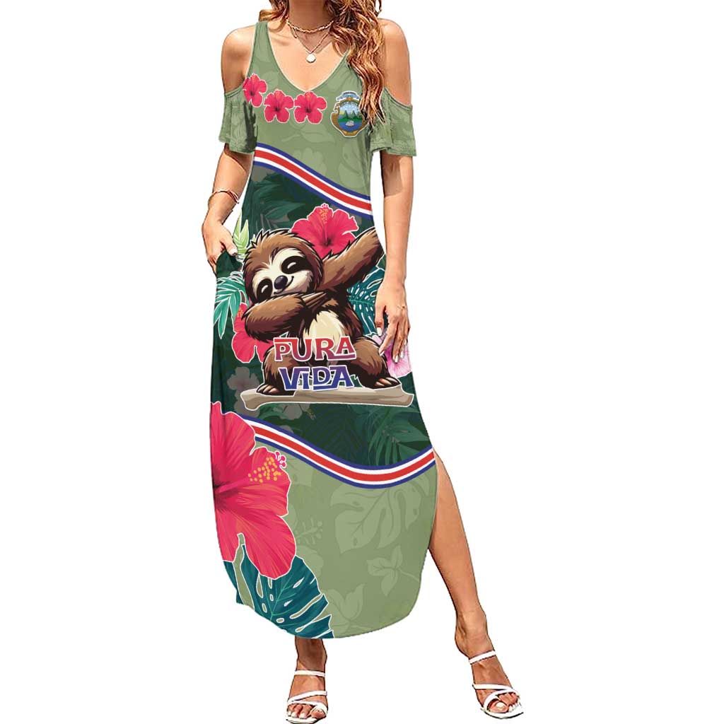 Costa Rica Summer Maxi Dress Pura Vida Dabbing Sloth
