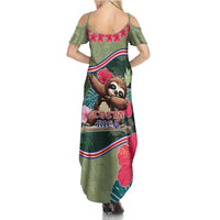 Costa Rica Summer Maxi Dress Pura Vida Dabbing Sloth