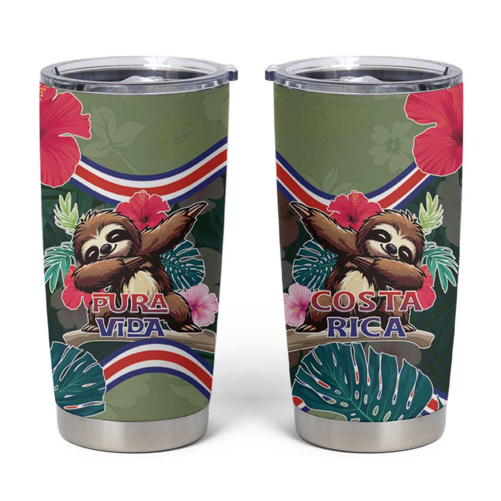 Costa Rica Tumbler Cup Pura Vida Dabbing Sloth