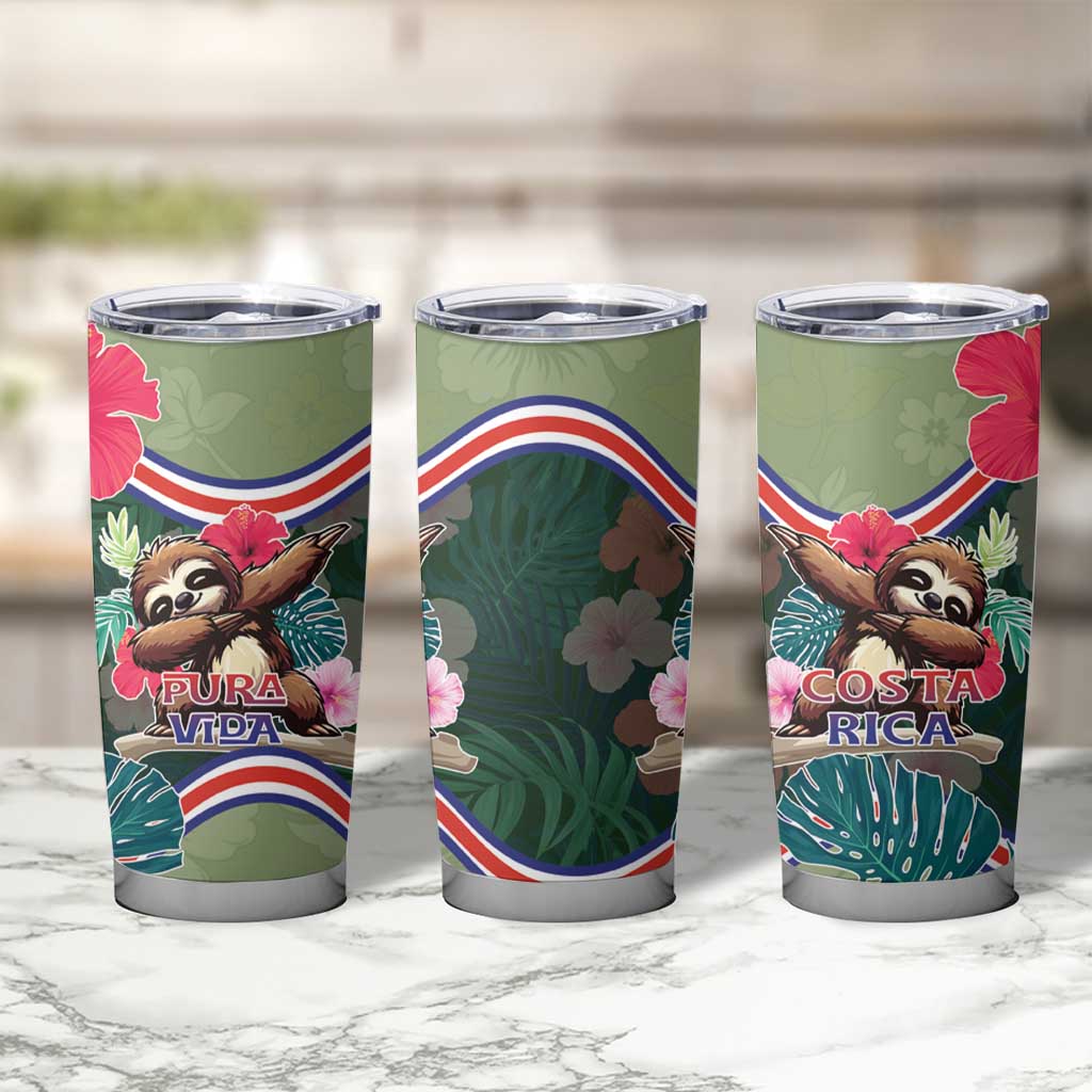 Costa Rica Tumbler Cup Pura Vida Dabbing Sloth