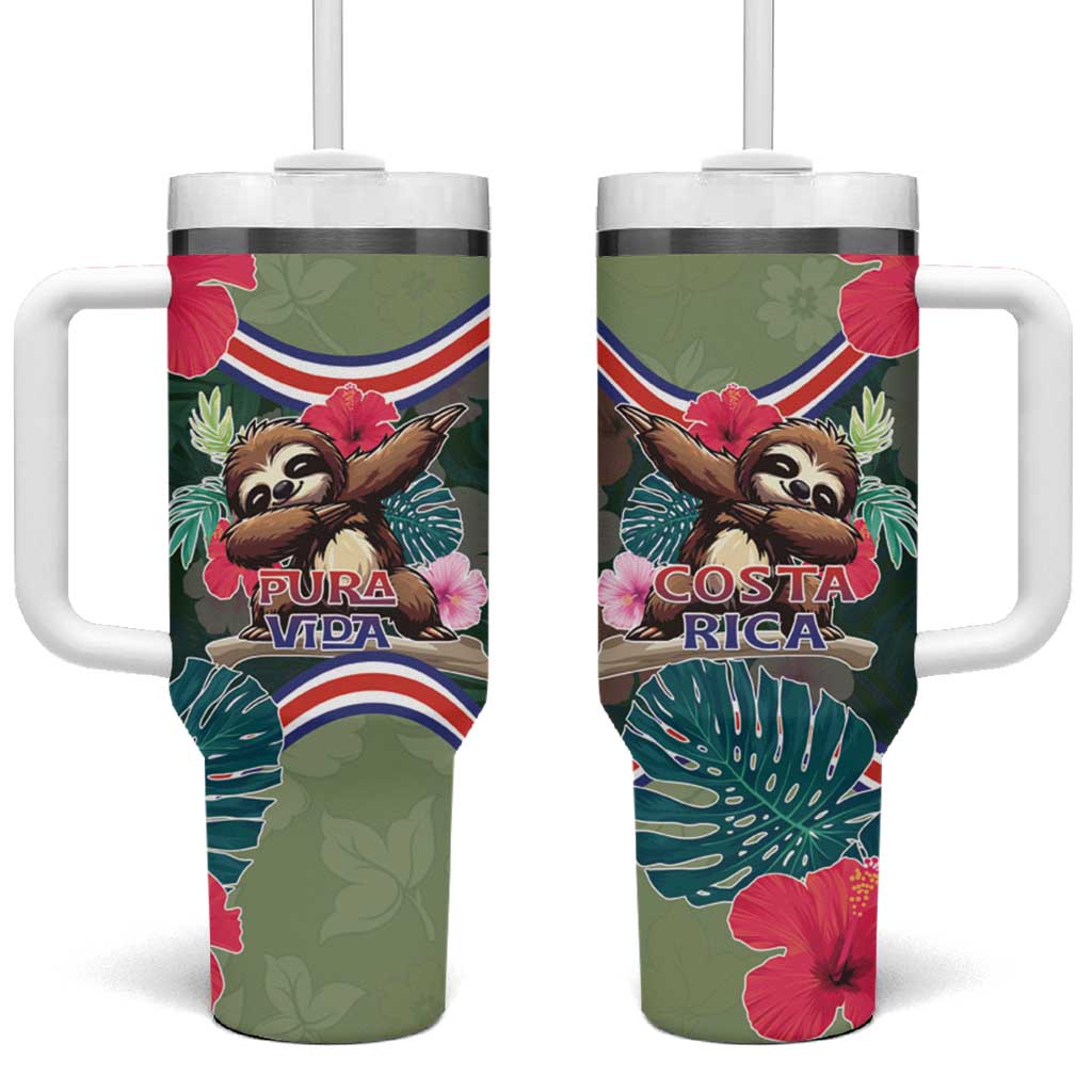 Costa Rica Tumbler With Handle Pura Vida Dabbing Sloth