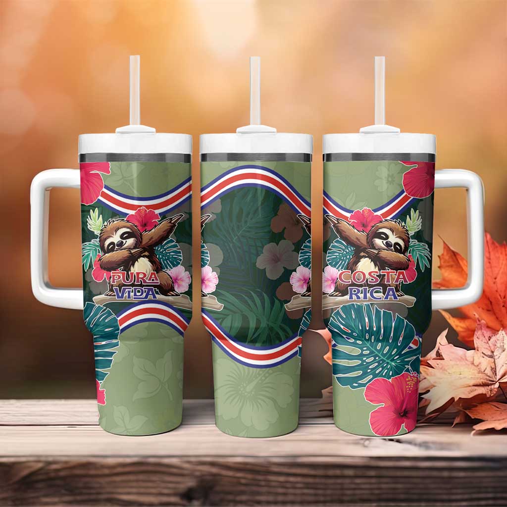 Costa Rica Tumbler With Handle Pura Vida Dabbing Sloth