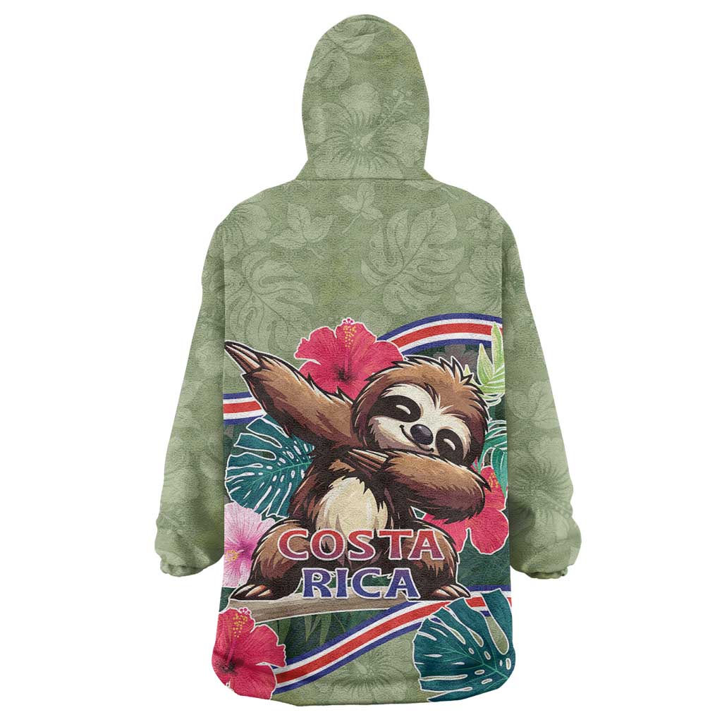 Costa Rica Wearable Blanket Hoodie Pura Vida Dabbing Sloth