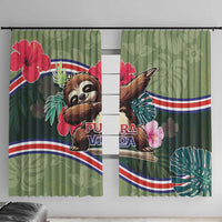 Costa Rica Window Curtain Pura Vida Dabbing Sloth