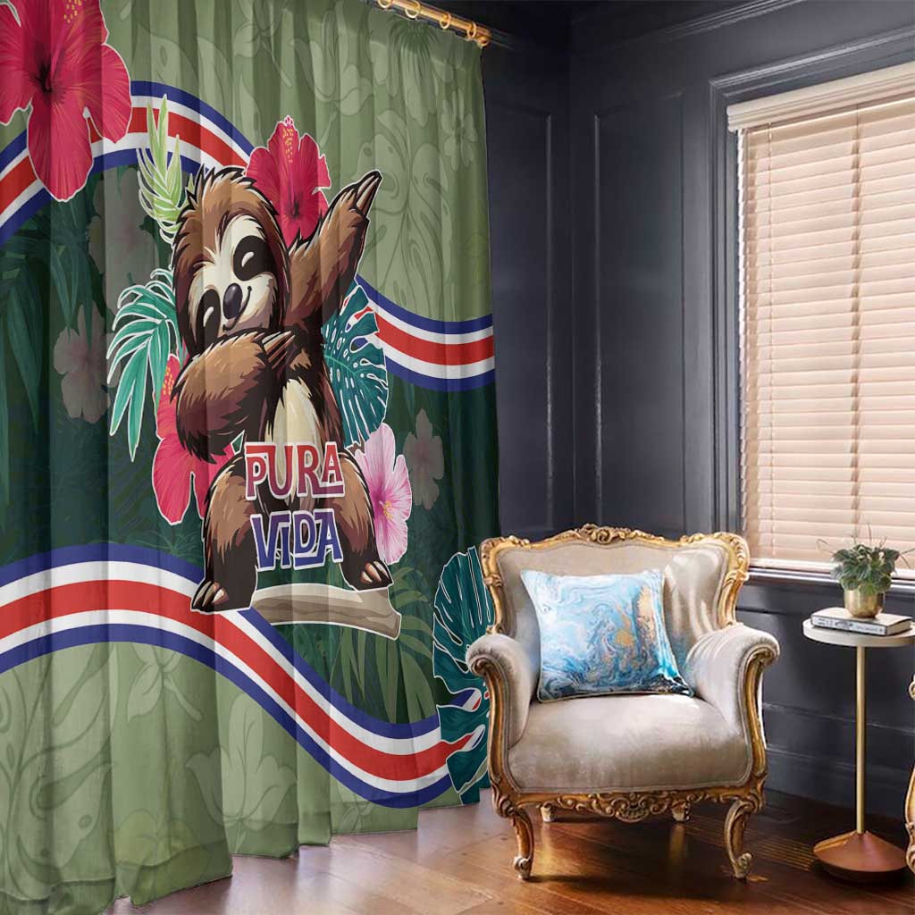 Costa Rica Window Curtain Pura Vida Dabbing Sloth