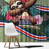 Costa Rica Window Curtain Pura Vida Dabbing Sloth