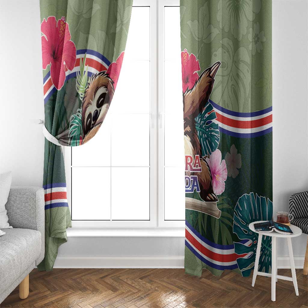 Costa Rica Window Curtain Pura Vida Dabbing Sloth