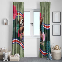 Costa Rica Window Curtain Pura Vida Dabbing Sloth