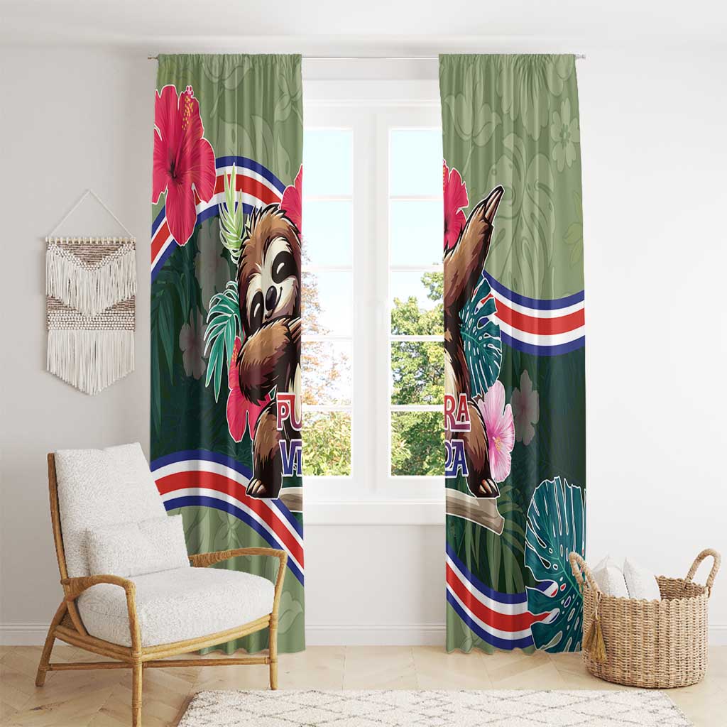 Costa Rica Window Curtain Pura Vida Dabbing Sloth