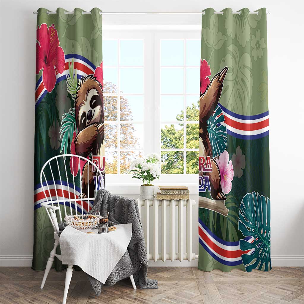 Costa Rica Window Curtain Pura Vida Dabbing Sloth