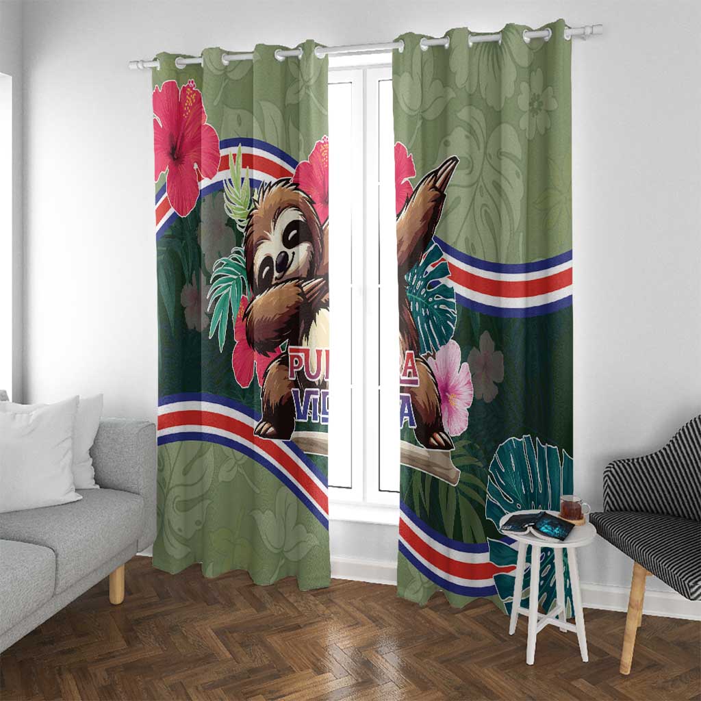 Costa Rica Window Curtain Pura Vida Dabbing Sloth