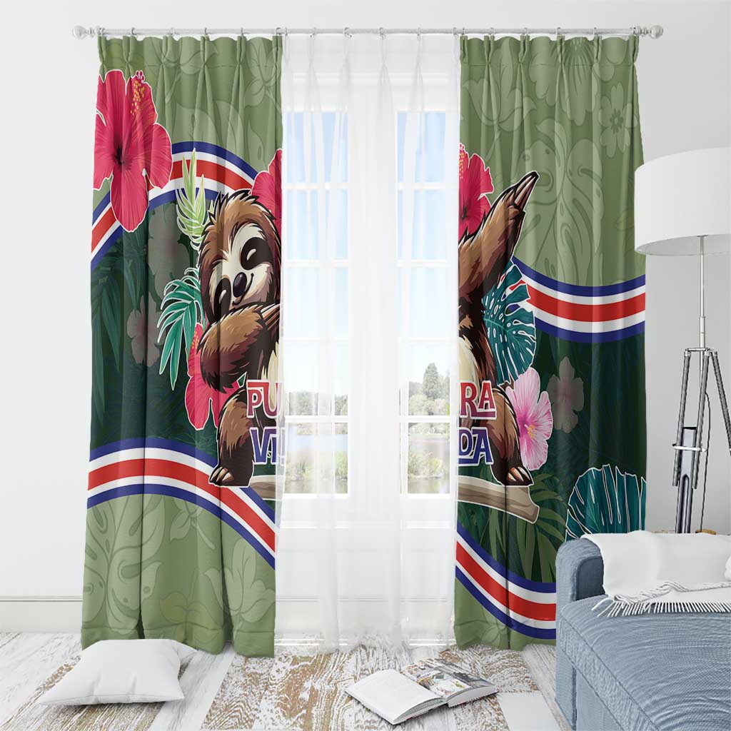 Costa Rica Window Curtain Pura Vida Dabbing Sloth