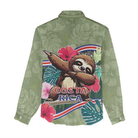 Costa Rica Women Casual Shirt Pura Vida Dabbing Sloth