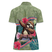 Costa Rica Women Polo Shirt Pura Vida Dabbing Sloth