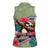 Costa Rica Women Sleeveless Polo Shirt Pura Vida Dabbing Sloth
