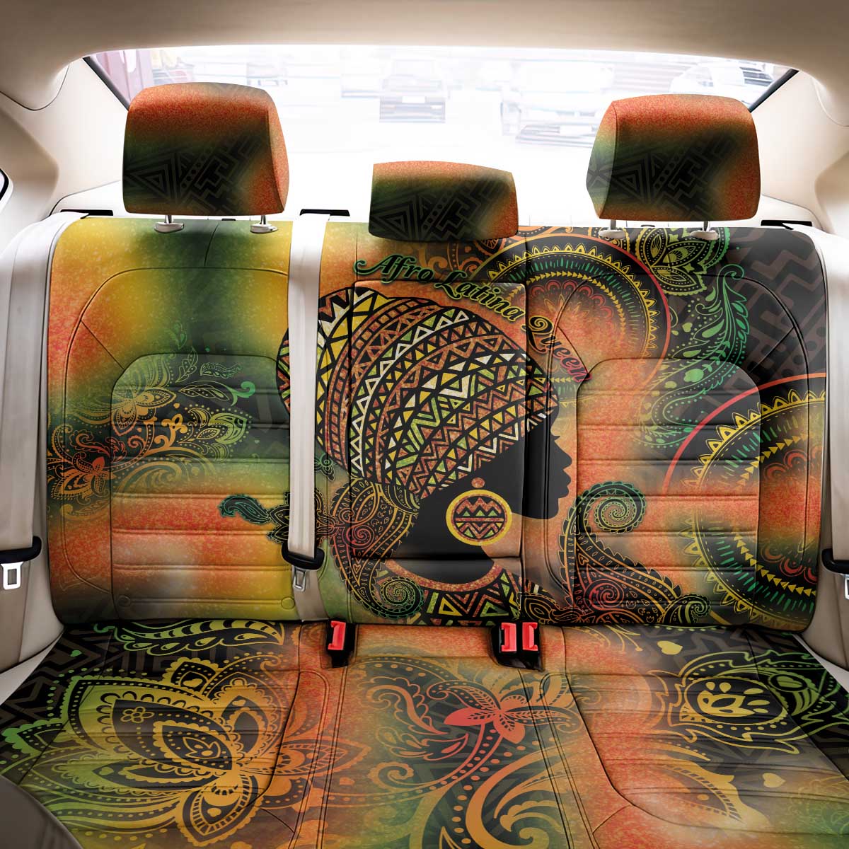 Black Women Back Car Seat Cover Afro Latina Queen - Wonder Print Shop