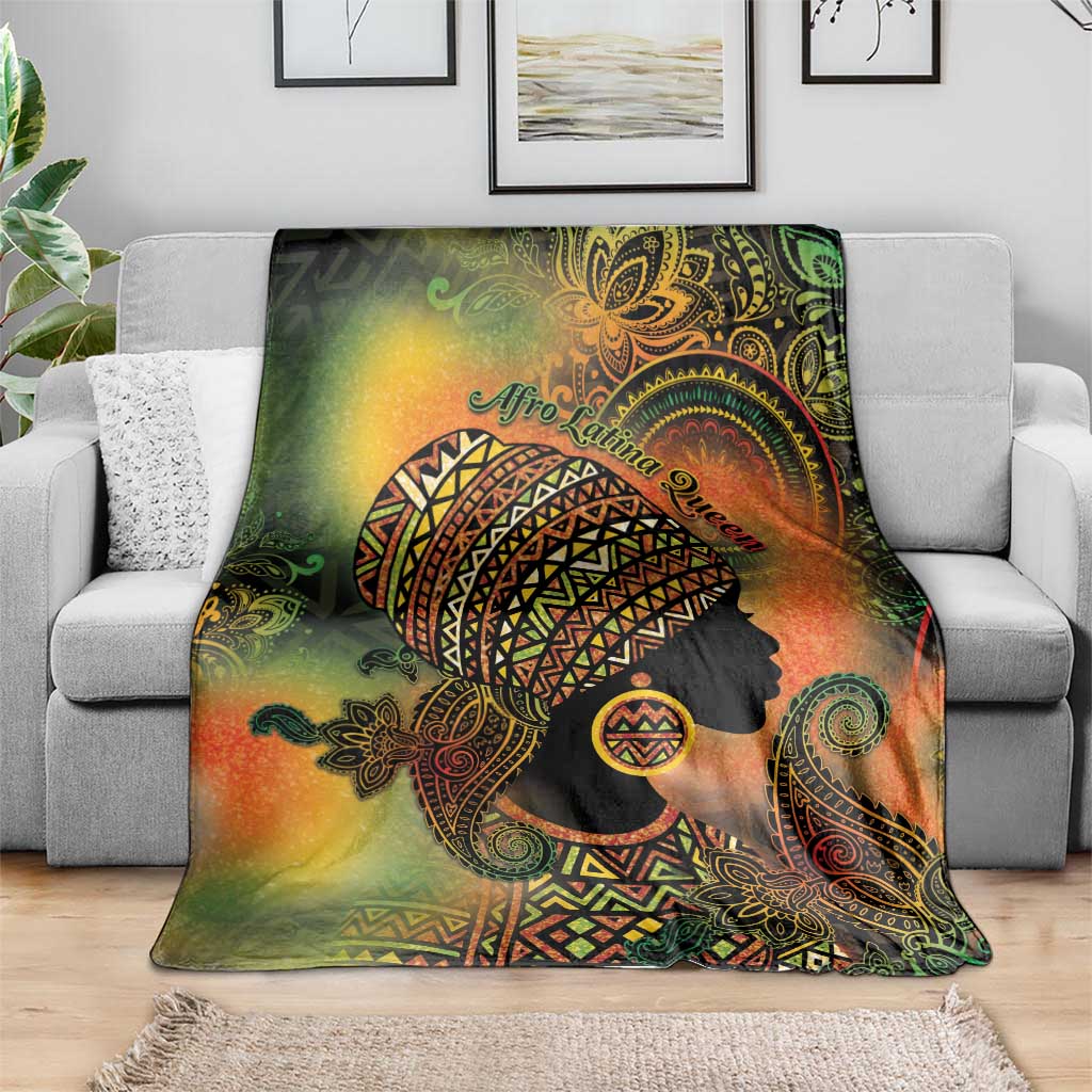 Black Women Blanket Afro Latina Queen - Wonder Print Shop