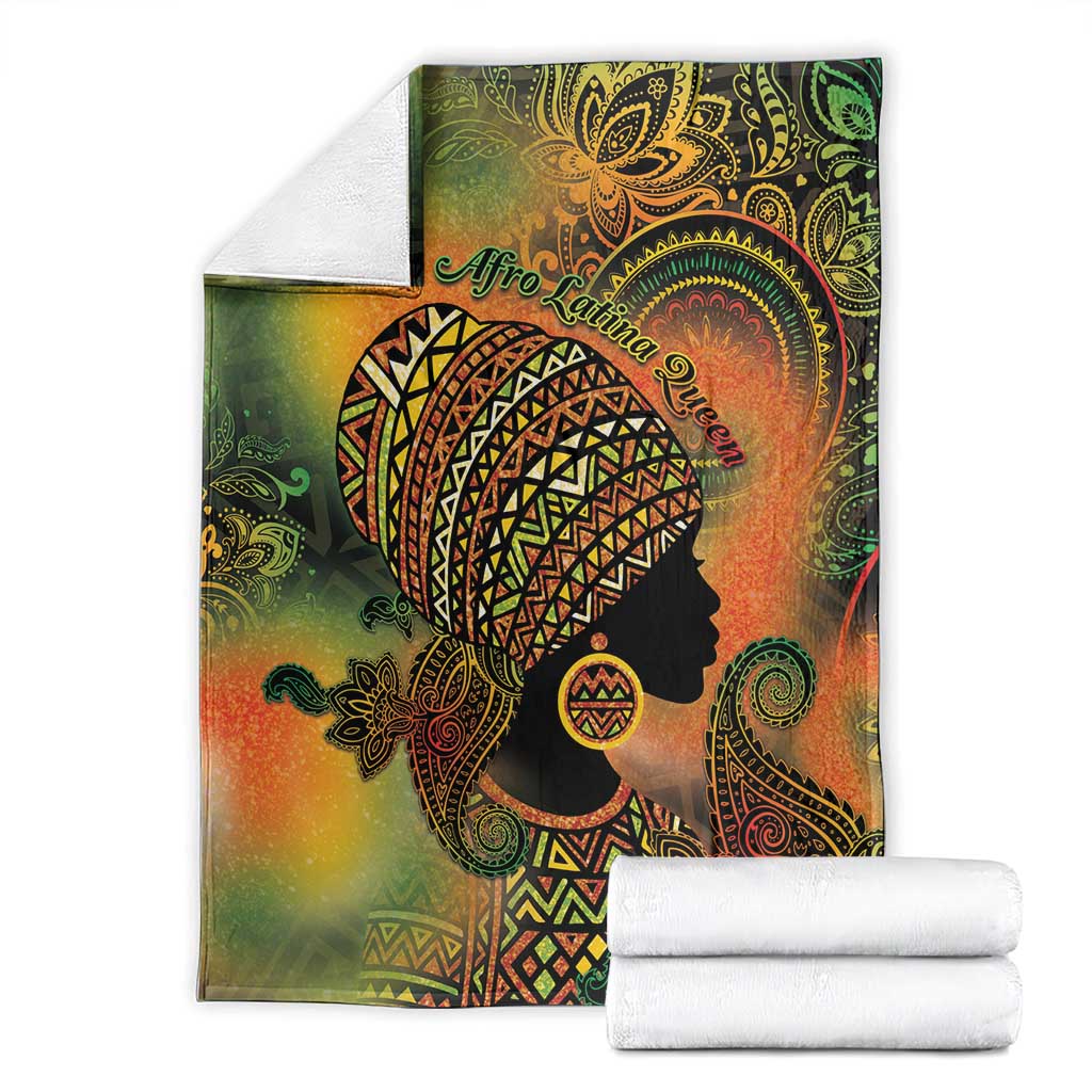 Black Women Blanket Afro Latina Queen - Wonder Print Shop