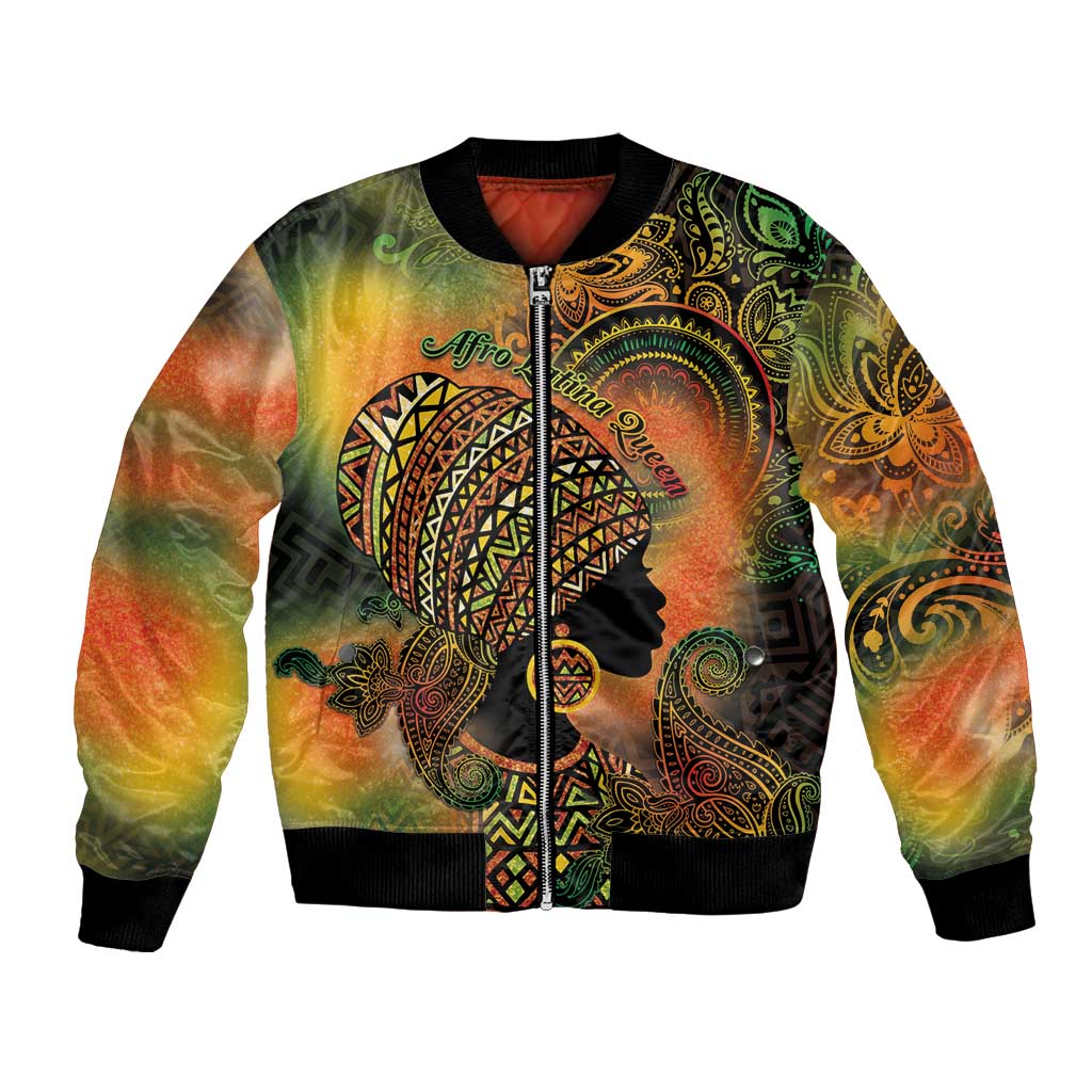 Black Women Bomber Jacket Afro Latina Queen - Wonder Print Shop
