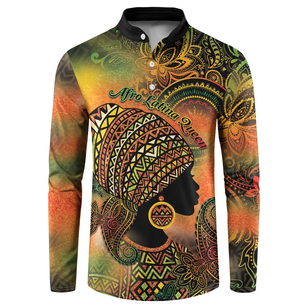 Black Women Button Sweatshirt Afro Latina Queen - Wonder Print Shop