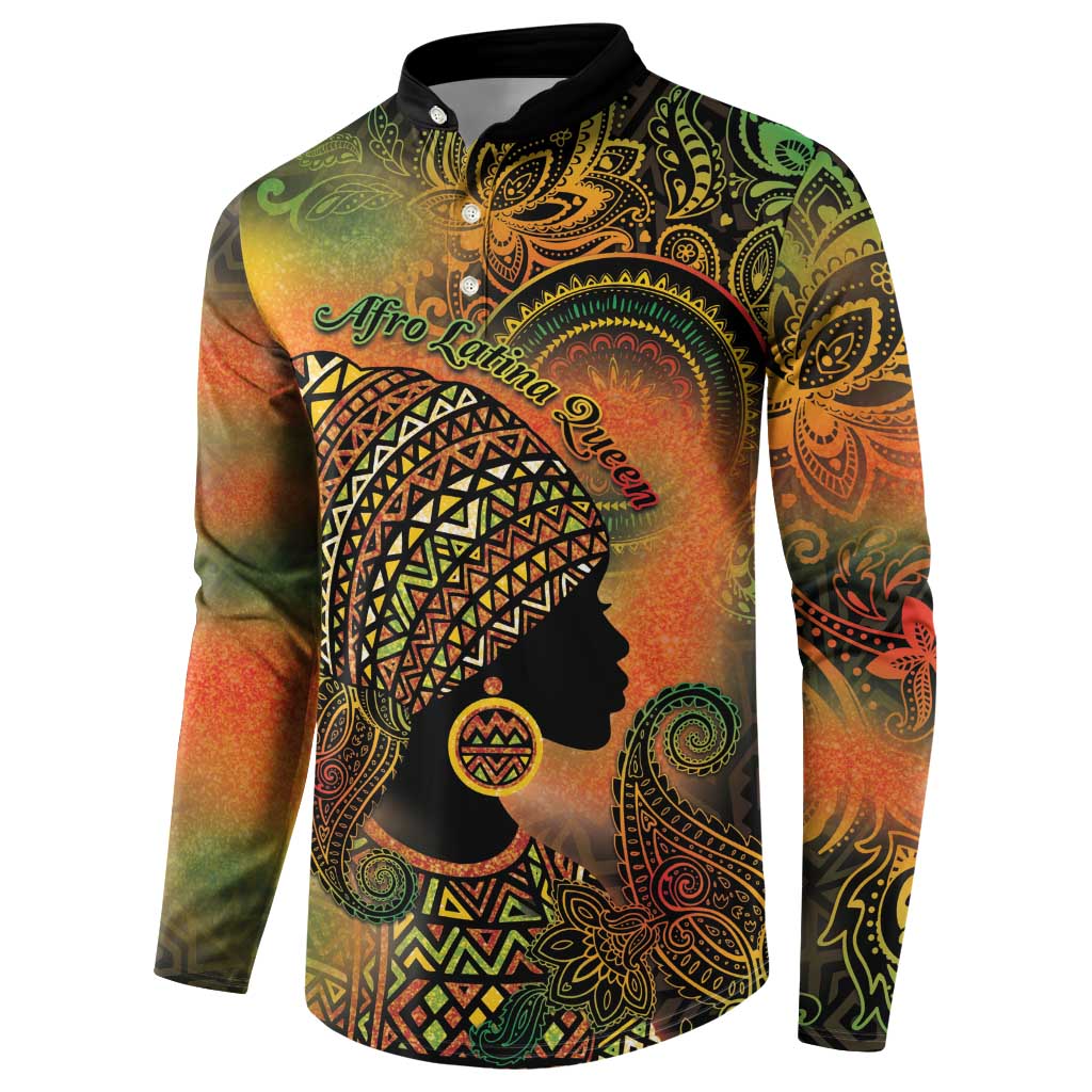 Black Women Button Sweatshirt Afro Latina Queen - Wonder Print Shop