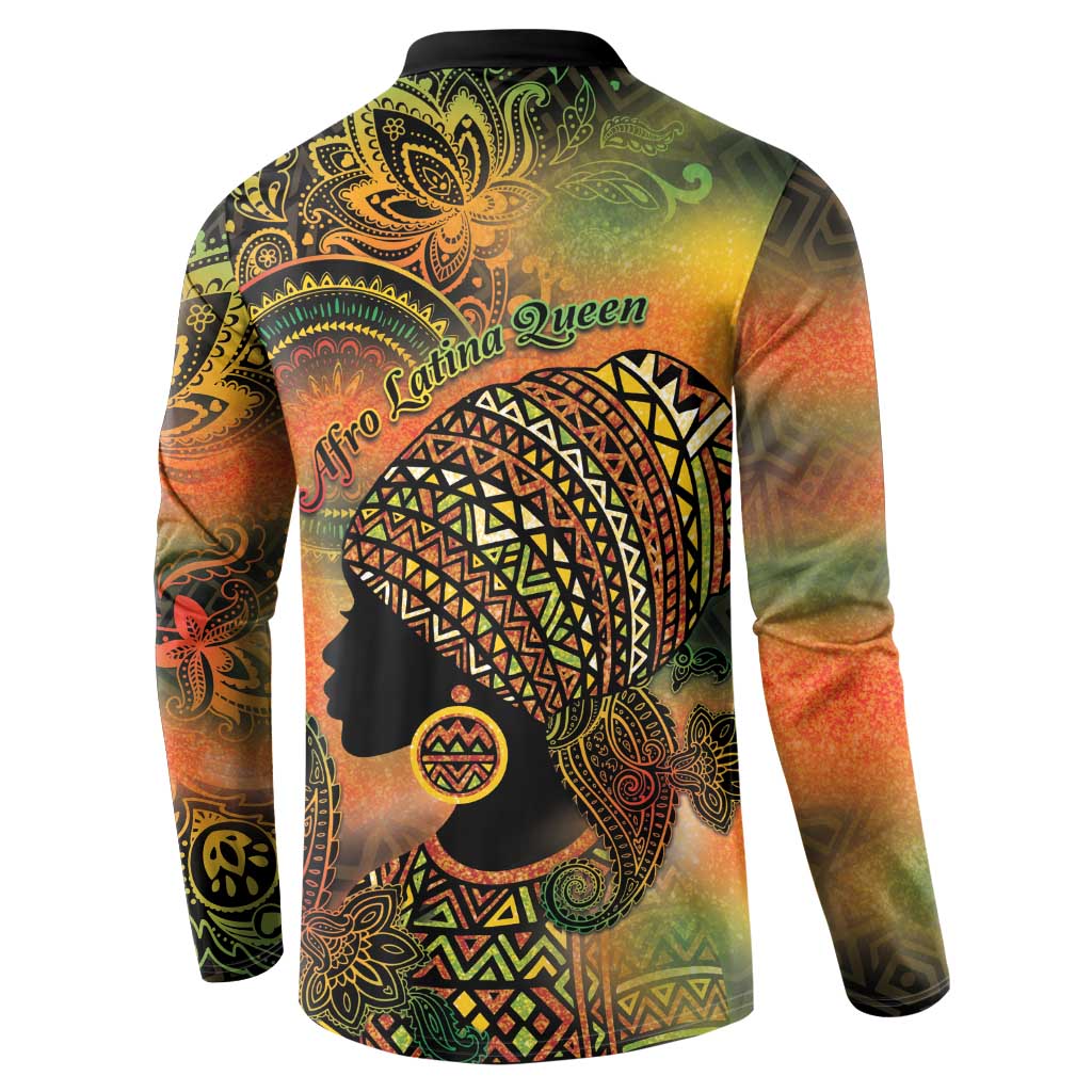 Black Women Button Sweatshirt Afro Latina Queen - Wonder Print Shop